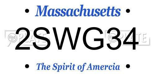 2SWG34 Massachusetts License Plate