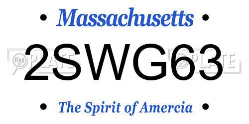 2SWG63 Massachusetts License Plate