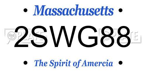 2SWG88 Massachusetts License Plate
