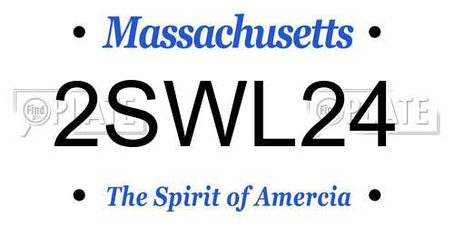 2SWL24 Massachusetts License Plate