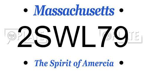 2SWL79 Massachusetts License Plate