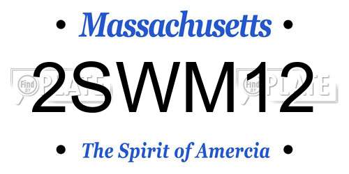 2SWM12 Massachusetts License Plate