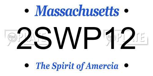 2SWP12 Massachusetts License Plate