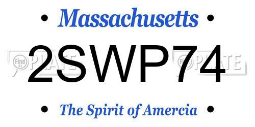 2SWP74 Massachusetts License Plate