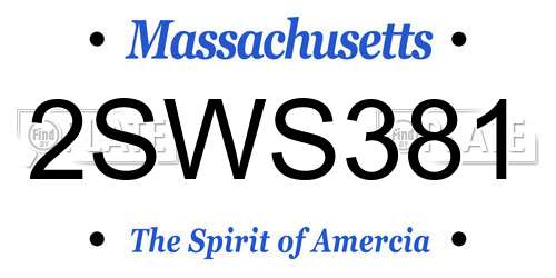 2SWS381 Massachusetts License Plate