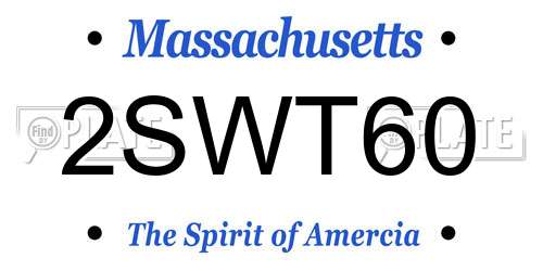 2SWT60 Massachusetts License Plate