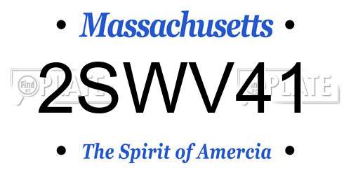 2SWV41 Massachusetts License Plate