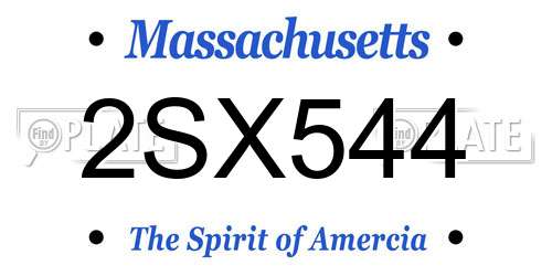 2SX544 Massachusetts License Plate