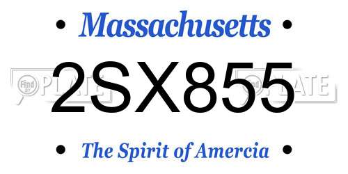 2SX855 Massachusetts License Plate