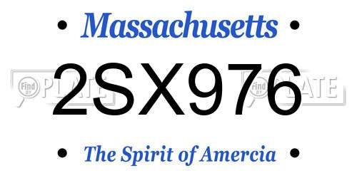 2SX976 Massachusetts License Plate
