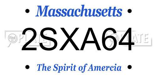 2SXA64 Massachusetts License Plate