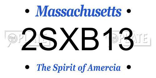 2SXB13 Massachusetts License Plate