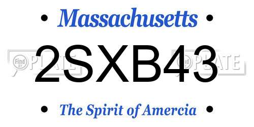 2SXB43 Massachusetts License Plate