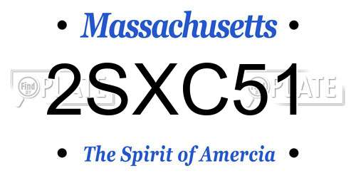 2SXC51 Massachusetts License Plate
