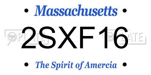 2SXF16 Massachusetts License Plate