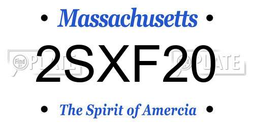 2SXF20 Massachusetts License Plate