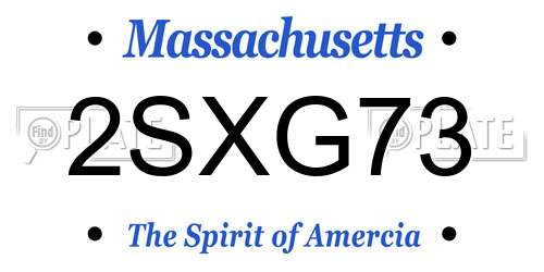 2SXG73 Massachusetts License Plate