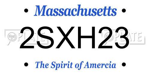 2SXH23 Massachusetts License Plate