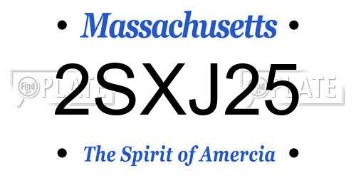 2SXJ25 Massachusetts License Plate