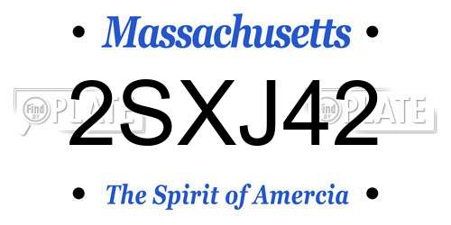 2SXJ42 Massachusetts License Plate