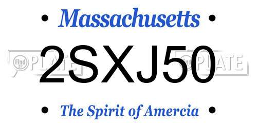 2SXJ50 Massachusetts License Plate
