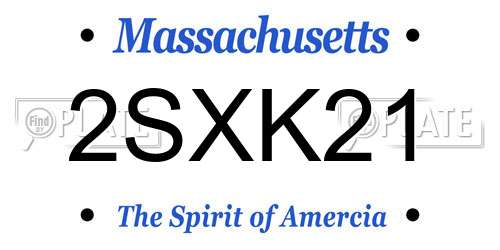 2SXK21 Massachusetts License Plate