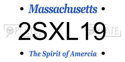 2SXL19 Massachusetts License Plate