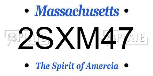 2SXM47 Massachusetts License Plate