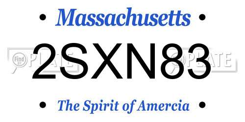 2SXN83 Massachusetts License Plate