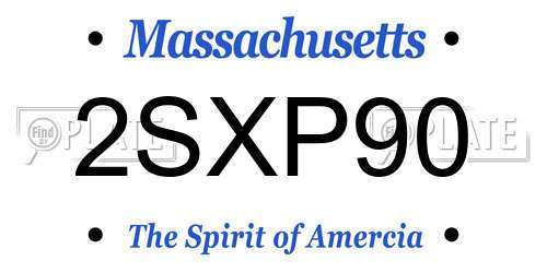 2SXP90 Massachusetts License Plate