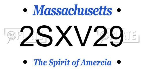 2SXV29 Massachusetts License Plate