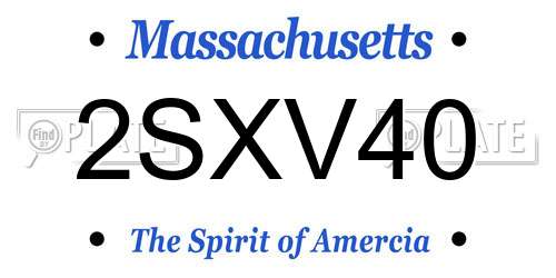 2SXV40 Massachusetts License Plate