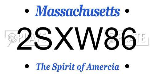 2SXW86 Massachusetts License Plate