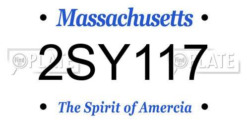 2SY117 Massachusetts License Plate