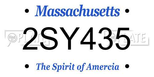 2SY435 Massachusetts License Plate