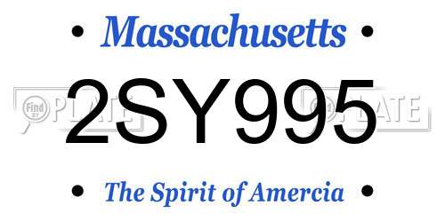 2SY995 Massachusetts License Plate