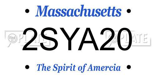 2SYA20 Massachusetts License Plate