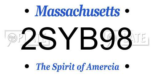 2SYB98 Massachusetts License Plate