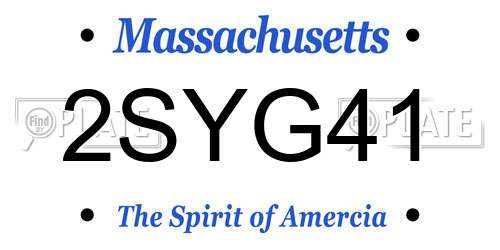2SYG41 Massachusetts License Plate