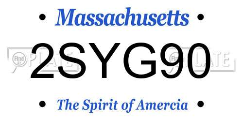 2SYG90 Massachusetts License Plate