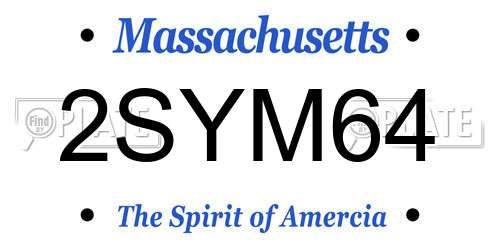2SYM64 Massachusetts License Plate