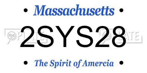 2SYS28 Massachusetts License Plate