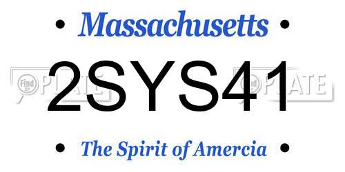 2SYS41 Massachusetts License Plate