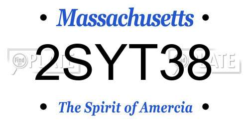 2SYT38 Massachusetts License Plate