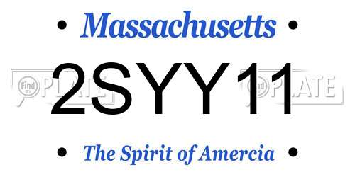 2SYY11 Massachusetts License Plate