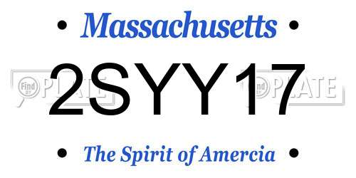 2SYY17 Massachusetts License Plate