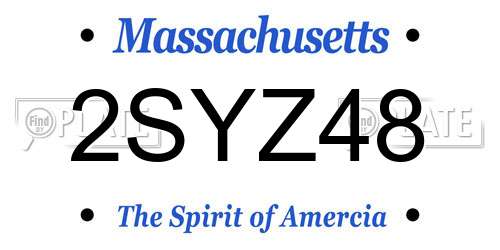 2SYZ48 Massachusetts License Plate
