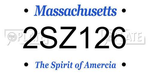 2SZ126 Massachusetts License Plate