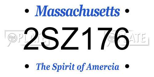 2SZ176 Massachusetts License Plate