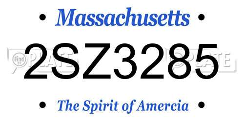 2SZ3285 Massachusetts License Plate